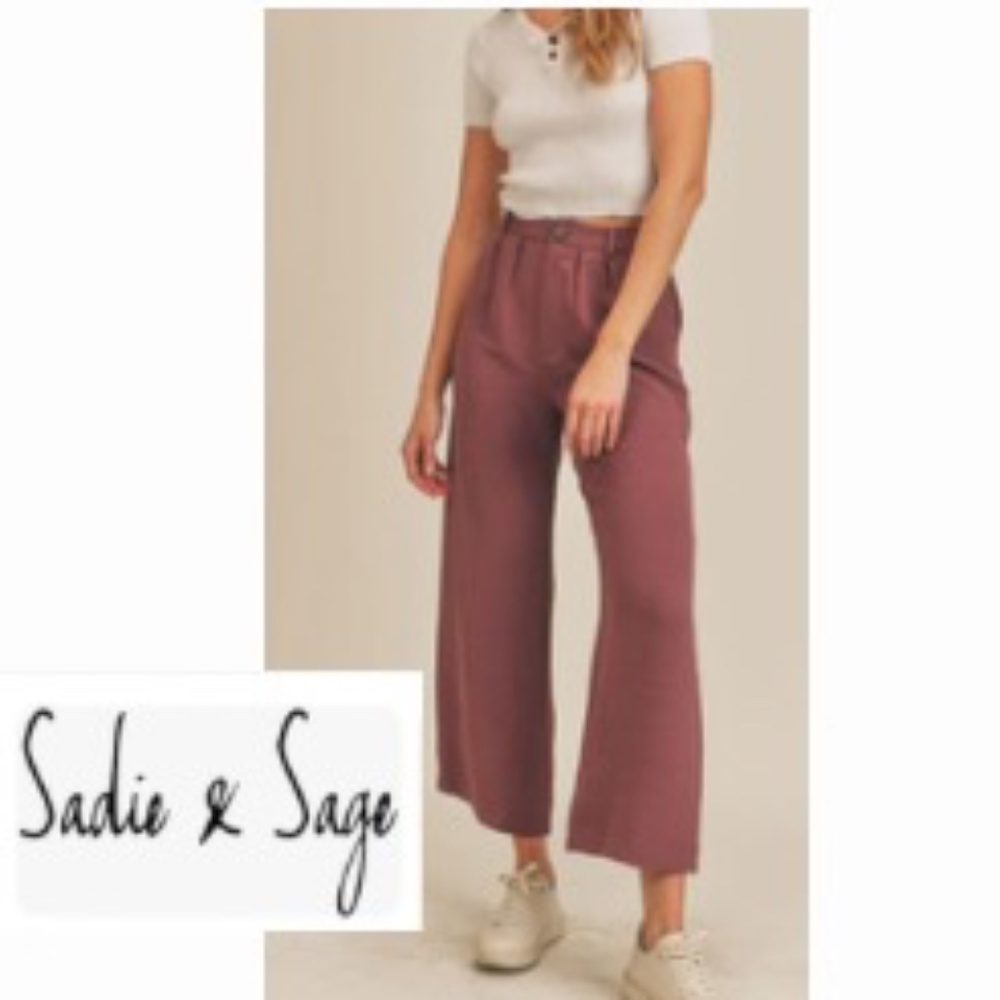 Sadie & Sage  The Need You Now Pants In Eggplant
